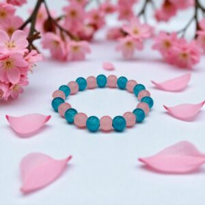 Aqua & Blush Beaded Bracelet