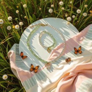 Graceful Pearls & Jade Charm Set